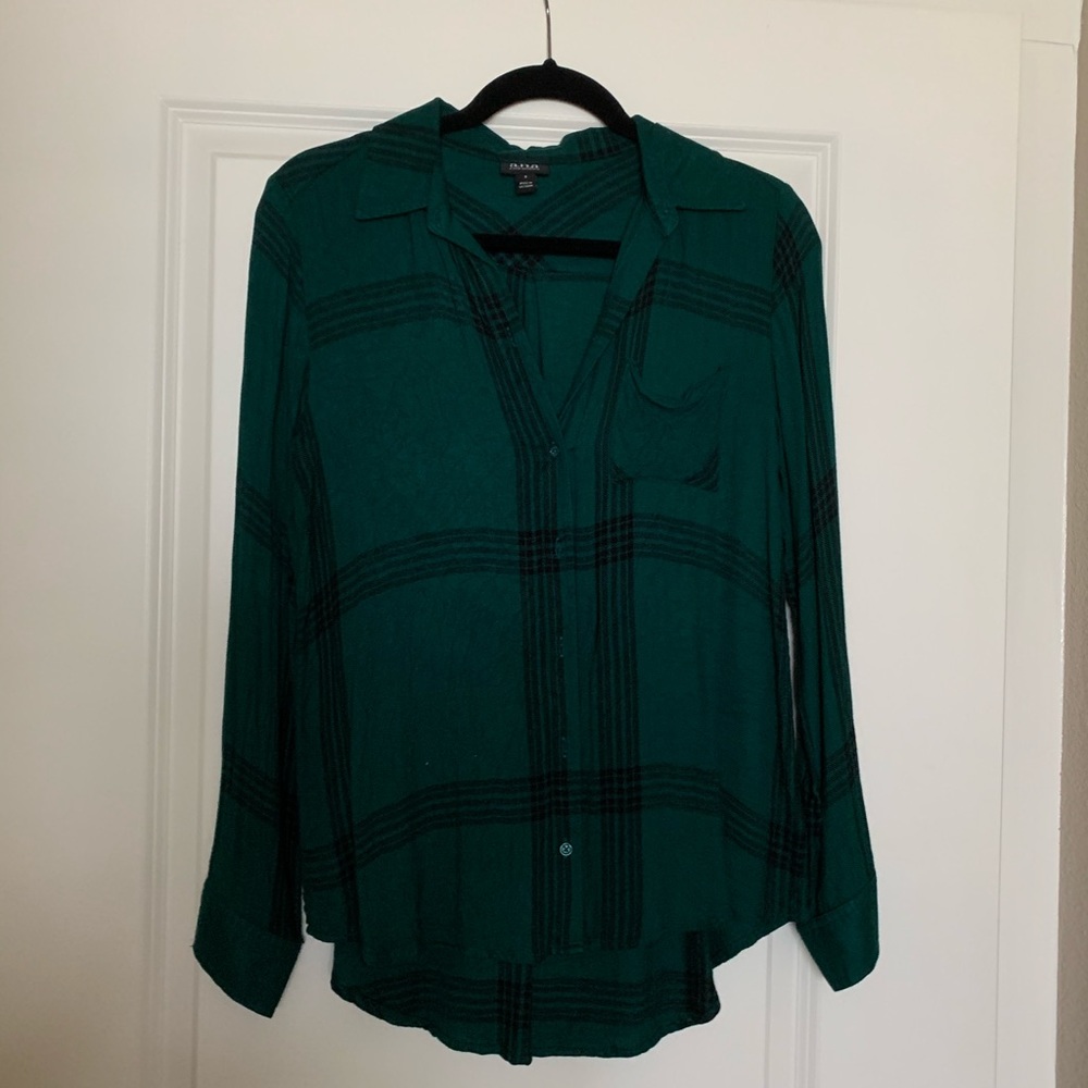 Plaid button down blouse